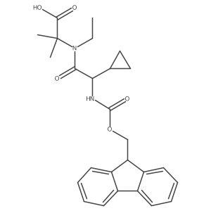2-[2-cyclopropyl-N-ethyl-2-({[(9H-fluoren-9-yl)methoxy]carbonyl}amino)acetamido]-2-methylpropanoic acid Structure