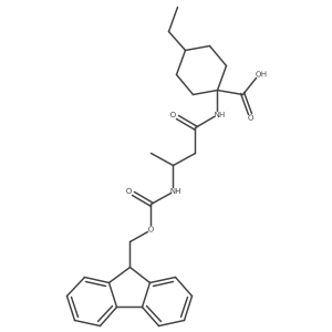 4-ethyl-1-[3-({[(9H-fluoren-9-yl)methoxy]carbonyl}amino)butanamido]cyclohexane-1-carboxylic acid Structure