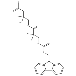 4-[3-({[(9H-fluoren-9-yl)methoxy]carbonyl}amino)-2,2-difluoropropanamido]-3-hydroxy-3-methylbutanoic acid结构式