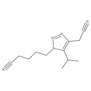 5-[4-(cyanomethyl)-5-(propan-2-yl)-1H-1,2,3-triazol-1-yl]pentanenitrile Structure