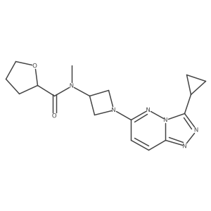 N-(1-{3-cyclopropyl-[1,2,4]triazolo[4,3-b]pyridazin-6-yl}azetidin-3-yl)-N-methyloxolane-2-carboxamide结构式