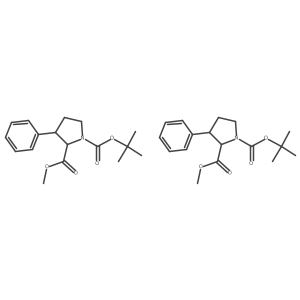 Rel-1-(tert-butyl) 2-methyl (2R,3R)-3-phenylpyrrolidine-1,2-dicarboxylate结构式