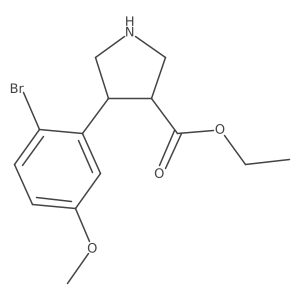 rac-ethyl (3R,4S)-4-(2-bromo-5-methoxyphenyl)pyrrolidine-3-carboxylate Structure