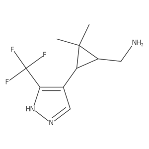 rac-[(1R,3R)-2,2-dimethyl-3-[3-(trifluoromethyl)-1H-pyrazol-4-yl]cyclopropyl]methanamine结构式