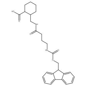 rac-(1R,2S)-2-{[4-({[(9H-fluoren-9-yl)methoxy]carbonyl}amino)butanamido]methyl}cyclohexane-1-carboxylic acid Structure