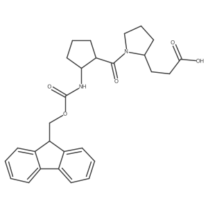 rac-3-{1-[(1R,2S)-2-({[(9H-fluoren-9-yl)methoxy]carbonyl}amino)cyclopentanecarbonyl]pyrrolidin-2-yl}propanoic acid Structure