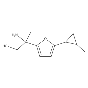 2-Amino-2-[5-(2-methylcyclopropyl)furan-2-yl]propan-1-ol结构式