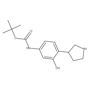 tert-butyl N-[3-hydroxy-4-(pyrrolidin-3-yl)phenyl]carbamate结构式