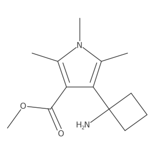 methyl 4-(1-aminocyclobutyl)-1,2,5-trimethyl-1H-pyrrole-3-carboxylate结构式