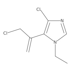 4-chloro-5-(3-chloroprop-1-en-2-yl)-1-ethyl-1H-imidazole结构式