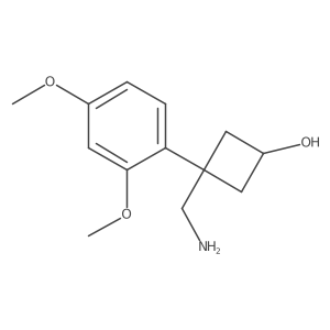 3-(Aminomethyl)-3-(2,4-dimethoxyphenyl)cyclobutan-1-ol结构式