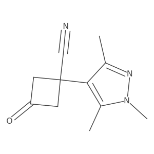 3-oxo-1-(trimethyl-1H-pyrazol-4-yl)cyclobutane-1-carbonitrile Structure