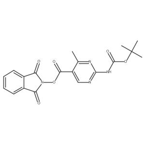 1,3-dioxo-2,3-dihydro-1H-isoindol-2-yl 2-{[(tert-butoxy)carbonyl]amino}-4-methylpyrimidine-5-carboxylate结构式