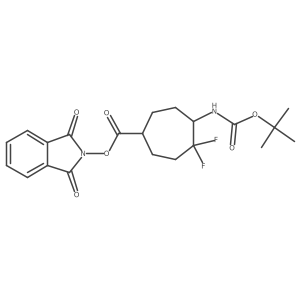1,3-dioxo-2,3-dihydro-1H-isoindol-2-yl 5-{[(tert-butoxy)carbonyl]amino}-4,4-difluorocycloheptane-1-carboxylate结构式