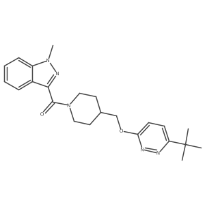 3-(4-{[(6-tert-butylpyridazin-3-yl)oxy]methyl}piperidine-1-carbonyl)-1-methyl-1H-indazole结构式