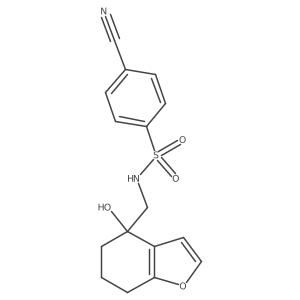 4-cyano-N-((4-hydroxy-4,5,6,7-tetrahydrobenzofuran-4-yl)methyl)benzenesulfonamide Structure