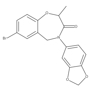 4-(2H-1,3-benzodioxol-5-yl)-7-bromo-2-methyl-2,3,4,5-tetrahydro-1,4-benzoxazepin-3-one结构式