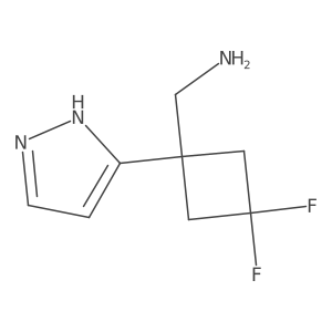 [3,3-difluoro-1-(1H-pyrazol-5-yl)cyclobutyl]methanamine结构式
