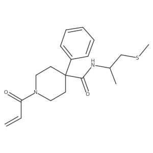 N-[1-(methylsulfanyl)propan-2-yl]-4-phenyl-1-(prop-2-enoyl)piperidine-4-carboxamide结构式