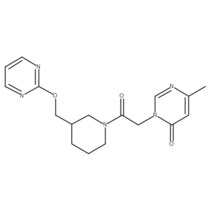6-Methyl-3-(2-oxo-2-{3-[(pyrimidin-2-yloxy)methyl]piperidin-1-yl}ethyl)-3,4-dihydropyrimidin-4-one结构式