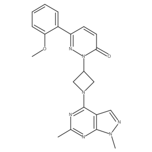 2-[1-(1,6-Dimethylpyrazolo[3,4-d]pyrimidin-4-yl)azetidin-3-yl]-6-(2-methoxyphenyl)pyridazin-3-one结构式