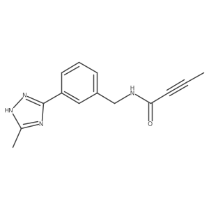 N-[[3-(5-Methyl-1H-1,2,4-triazol-3-yl)phenyl]methyl]but-2-ynamide结构式