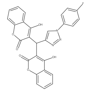 3-{[1-(4-fluorophenyl)-1H-1,2,3-triazol-4-yl](4-hydroxy-2-oxo-2H-chromen-3-yl)methyl}-4-hydroxy-2H-chromen-2-one结构式