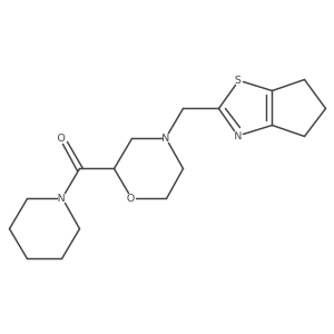 4-({4H,5H,6H-cyclopenta[d][1,3]thiazol-2-yl}methyl)-2-(piperidine-1-carbonyl)morpholine Structure