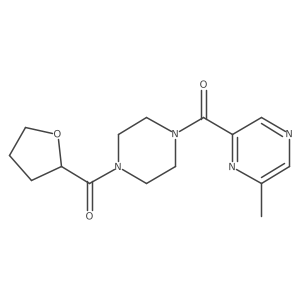 2-Methyl-6-[4-(oxolane-2-carbonyl)piperazine-1-carbonyl]pyrazine结构式
