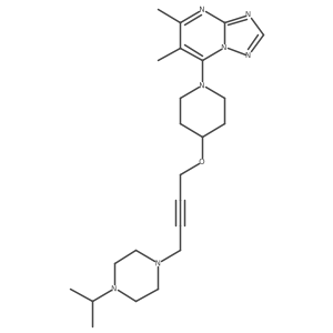 1-{4-[(1-{5,6-Dimethyl-[1,2,4]triazolo[1,5-a]pyrimidin-7-yl}piperidin-4-yl)oxy]but-2-yn-1-yl}-4-(propan-2-yl)piperazine Structure