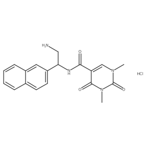 N-[2-amino-1-(naphthalen-2-yl)ethyl]-1,3-dimethyl-2,4-dioxo-1,2,3,4-tetrahydropyrimidine-5-carboxamide hydrochloride Structure