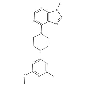 9-methyl-6-{4-[6-methyl-2-(methylsulfanyl)pyrimidin-4-yl]piperazin-1-yl}-9H-purine结构式