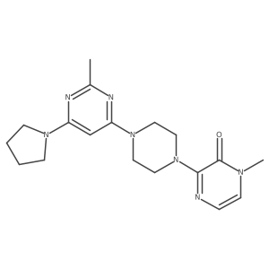 1-Methyl-3-{4-[2-methyl-6-(pyrrolidin-1-yl)pyrimidin-4-yl]piperazin-1-yl}-1,2-dihydropyrazin-2-one结构式