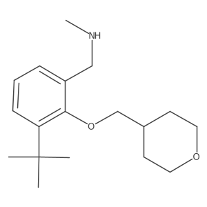 1-(3-(tert-Butyl)-2-((tetrahydro-2H-pyran-4-yl)methoxy)phenyl)-N-methylmethanamine结构式
