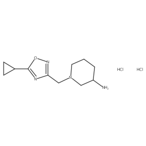 1-[(5-Cyclopropyl-1,2,4-oxadiazol-3-yl)methyl]piperidin-3-amine dihydrochloride Structure