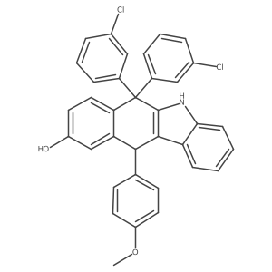 6,6-Bis(3-chlorophenyl)-11-(4-methoxyphenyl)-6,11-dihydro-5H-benzo[b]carbazol-9-ol Structure