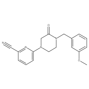 6-{4-[(3-Methoxyphenyl)methyl]-3-oxopiperazin-1-yl}pyridine-2-carbonitrile结构式