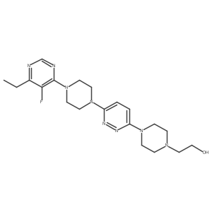 2-(4-{6-[4-(6-Ethyl-5-fluoropyrimidin-4-yl)piperazin-1-yl]pyridazin-3-yl}piperazin-1-yl)ethan-1-ol结构式