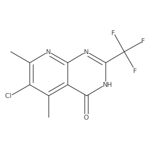 6-chloro-5,7-dimethyl-2-trifluoromethyl-3H-pyrido[2,3-d]pyrimidin-4-one结构式