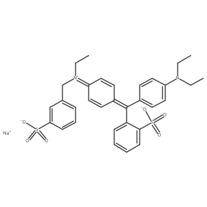 Ethanaminium, N-ethyl-N-(4-((4-(ethyl((3-sulfophenyl)methyl)amino)phenyl)(2-sulfophenyl)methylene)-2,5-cyclohexadien-1-ylidene)-, inner salt, sodium salt结构式