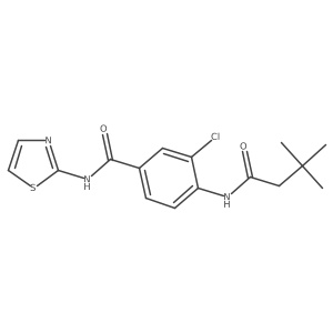 3-chloro-4-(3,3-dimethylbutyrylamino)-N-thiazol-2-ylbenzamide Structure