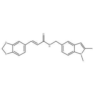 (Z)-3-(benzo[d][1,3]dioxol-5-yl)-N-((1,2-dimethyl-1H-indol-5-yl)methyl)acrylamide结构式