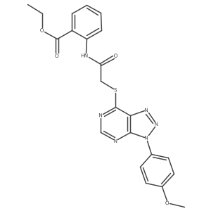ethyl 2-(2-((3-(4-methoxyphenyl)-3H-[1,2,3]triazolo[4,5-d]pyrimidin-7-yl)thio)acetamido)benzoate结构式