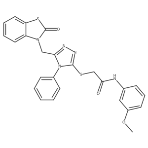 N-(3-methoxyphenyl)-2-((5-((2-oxobenzo[d]thiazol-3(2H)-yl)methyl)-4-phenyl-4H-1,2,4-triazol-3-yl)thio)acetamide Structure