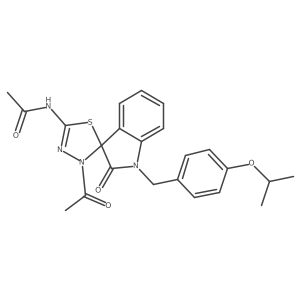 N-(3'-acetyl-2-oxo-1-{[4-(propan-2-yloxy)phenyl]methyl}-1,2-dihydro-3'H-spiro[indole-3,2'-[1,3,4]thiadiazole]-5'-yl)acetamide Structure