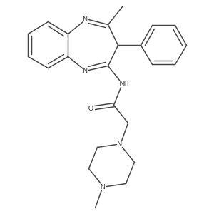 N-(4-methyl-3-phenyl-3H-1,5-benzodiazepin-2-yl)-2-(4-methylpiperazin-1-yl)acetamide结构式