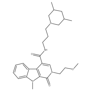 N-[3-(3,5-Dimethylpiperidin-1-YL)propyl]-2-(2-methoxyethyl)-9-methyl-1-oxo-1H,2H,9H-pyrido[3,4-B]indole-4-carboxamide结构式