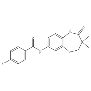 N-(3,3-dimethyl-4-oxo-2,3,4,5-tetrahydrobenzo[b][1,4]oxazepin-8-yl)-4-fluorobenzamide结构式