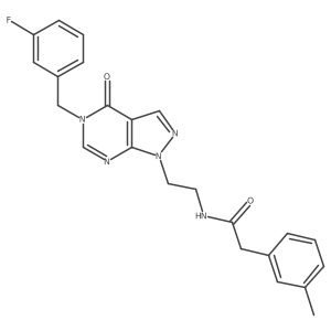 N-(2-(5-(3-fluorobenzyl)-4-oxo-4,5-dihydro-1H-pyrazolo[3,4-d]pyrimidin-1-yl)ethyl)-2-(m-tolyl)acetamide结构式