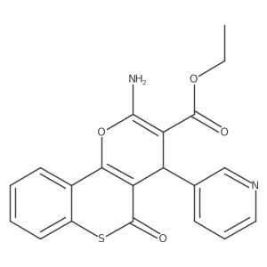 ethyl 2-amino-5-oxo-4-(3-pyridinyl)-4H,5H-thiochromeno[4,3-b]pyran-3-carboxylate Structure
